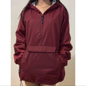 Maroon Classic Front Pocket Solid Pullover